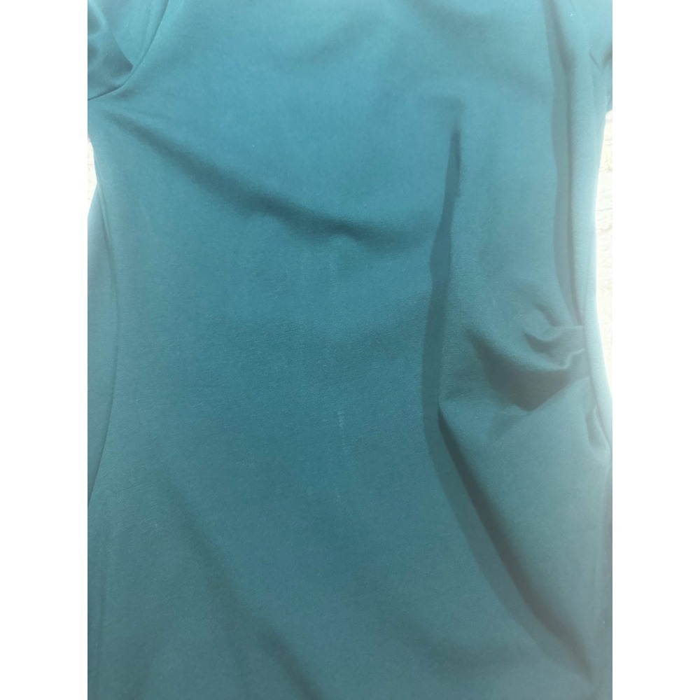 Kenneth Cole New York Forest Green Ruched Sheath Dress Long Sleeve Exposed Zip 8 - Picture 5 of 7